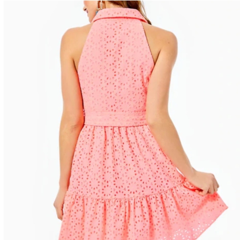 Lilly Pulitzer Shelona Coral Neon Sunburst Dress 10 - Picture 2 of 12